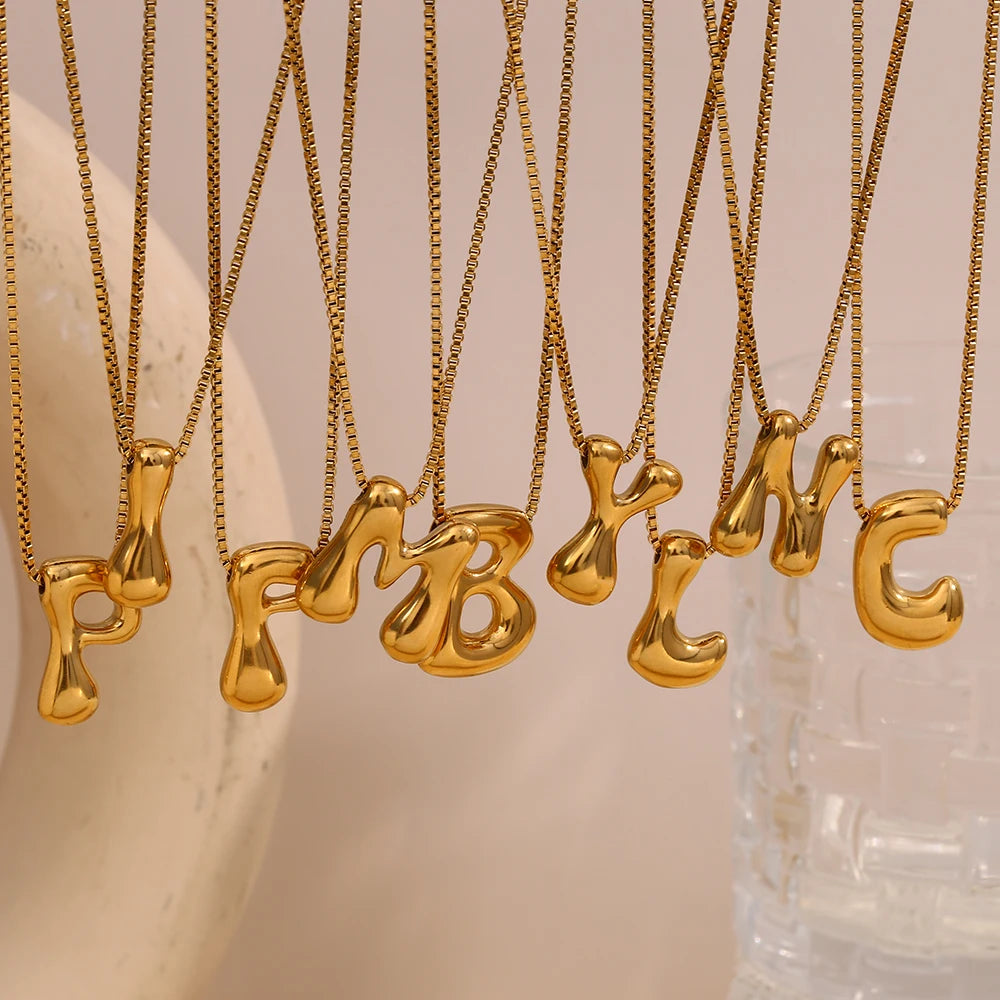 Bubble letter necklace