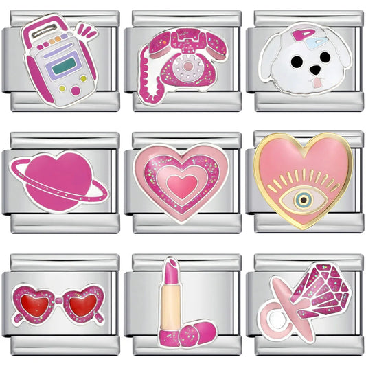 Y2K pink italian charms