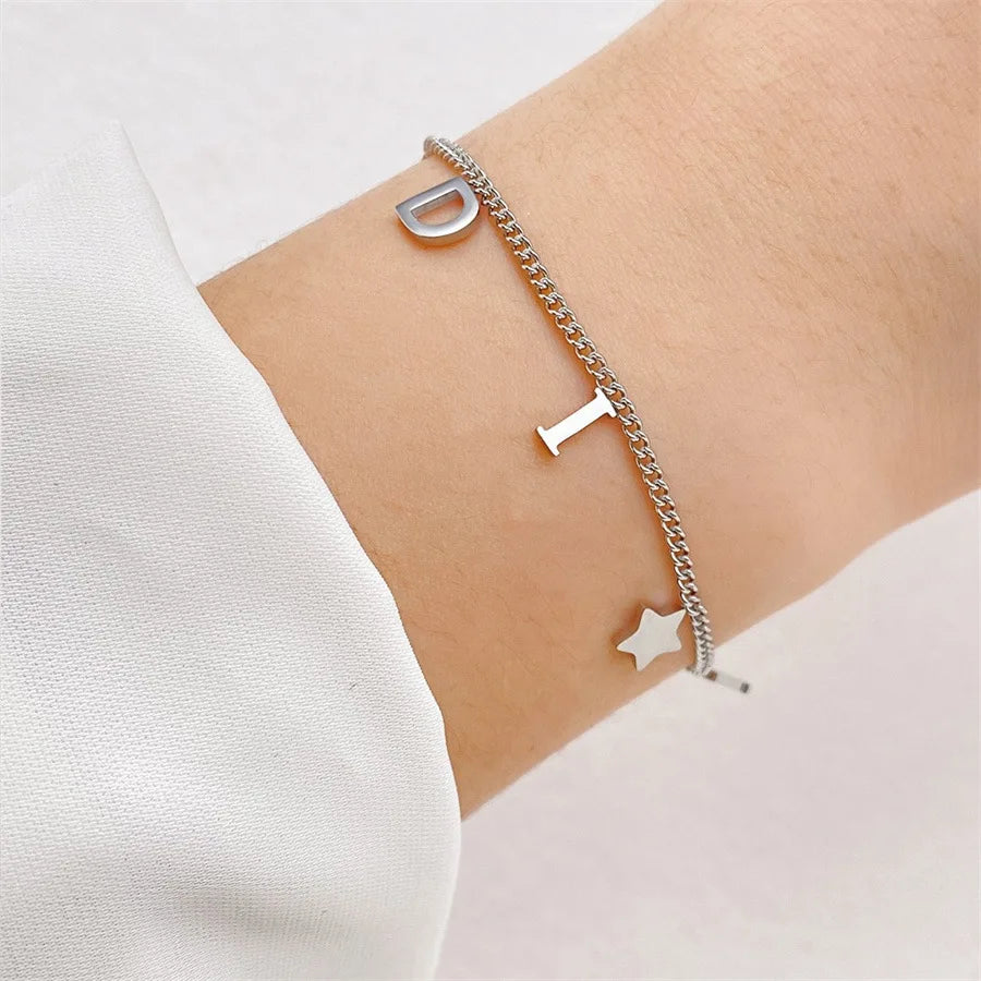 Letter star bracelet