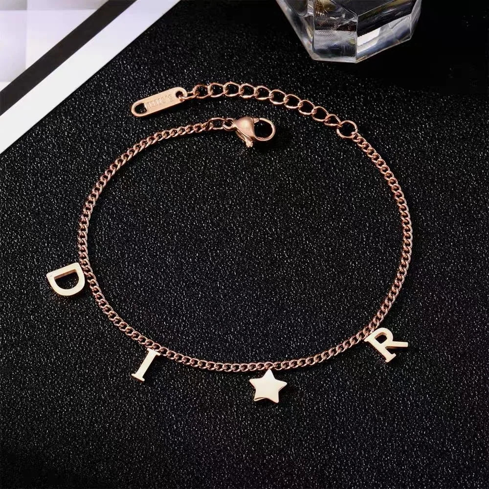 Letter star bracelet