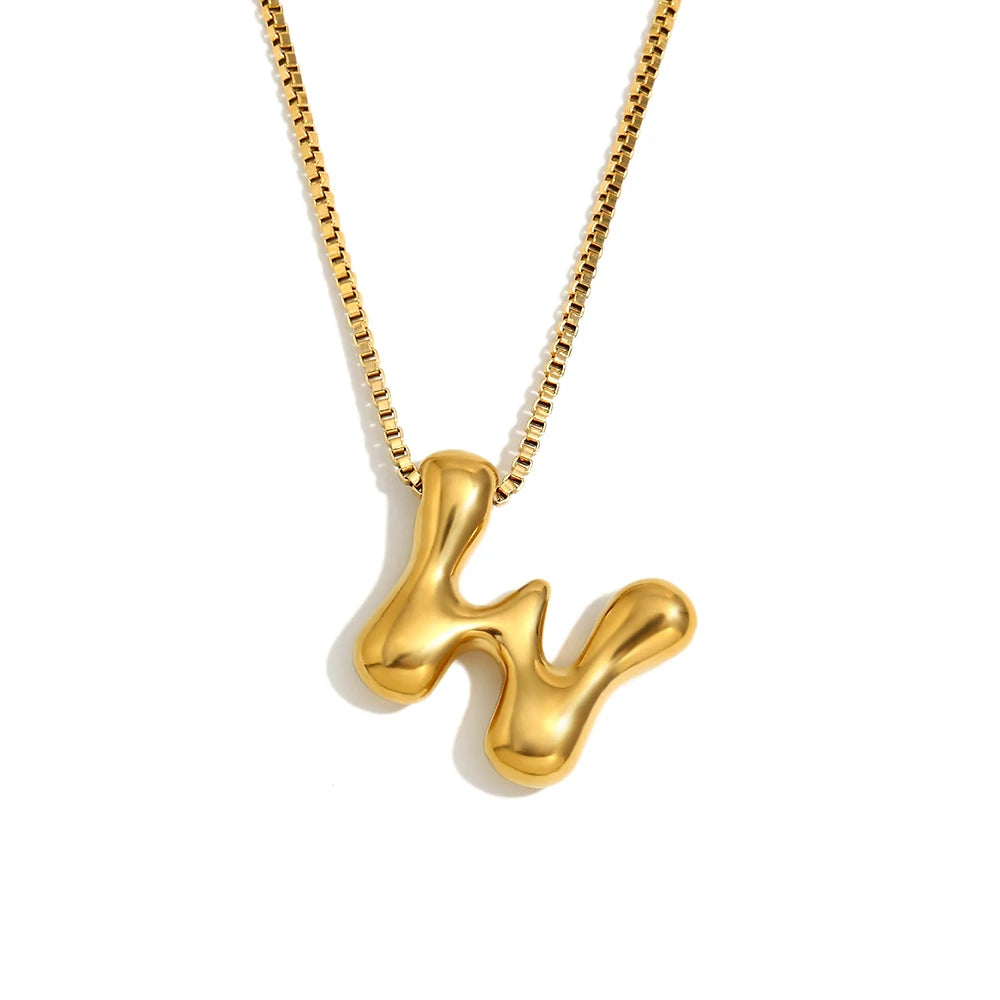 Bubble letter necklace