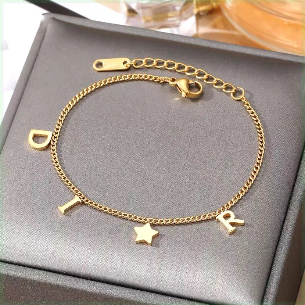 Letter star bracelet