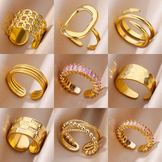 Adjustable gold rings