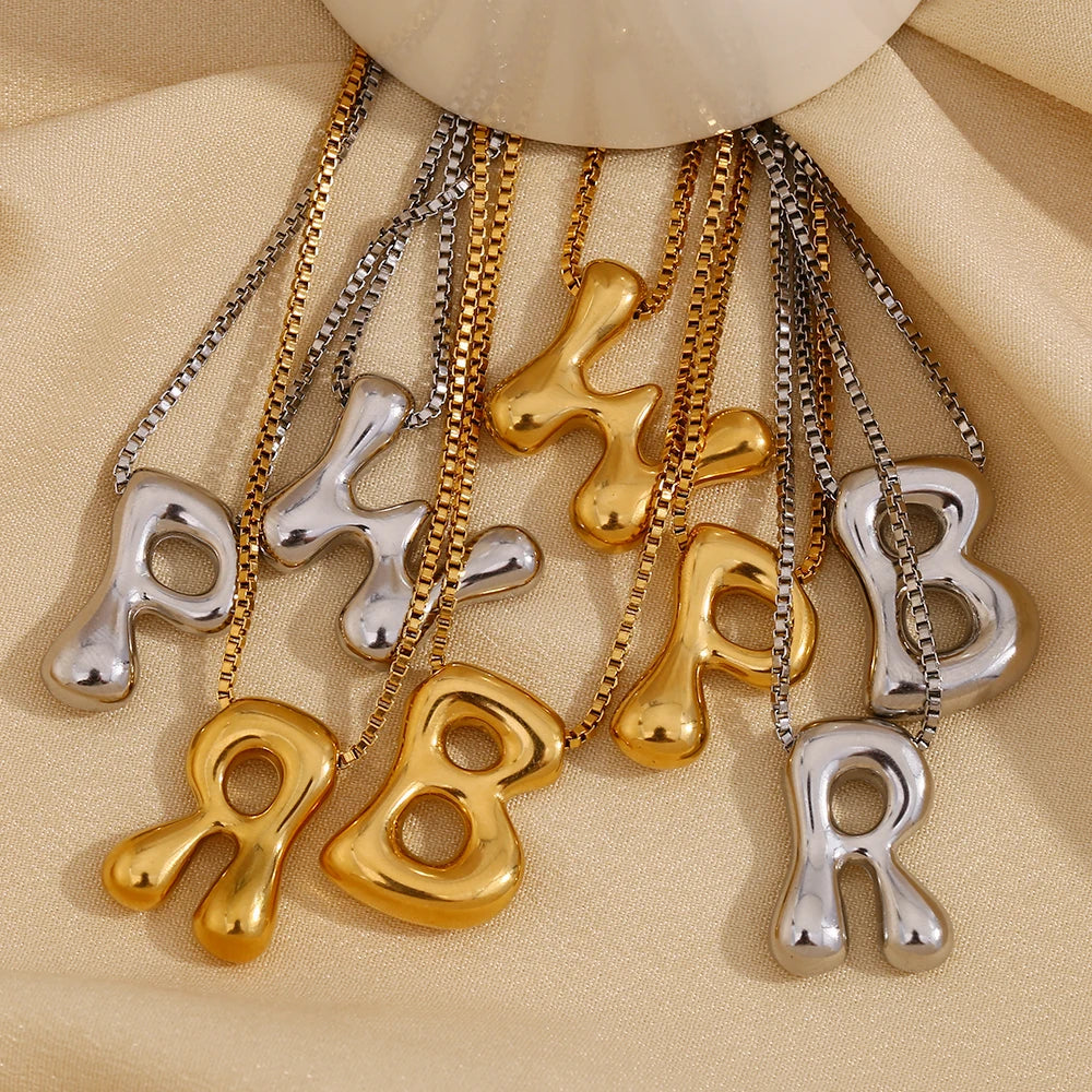 Bubble letter necklace