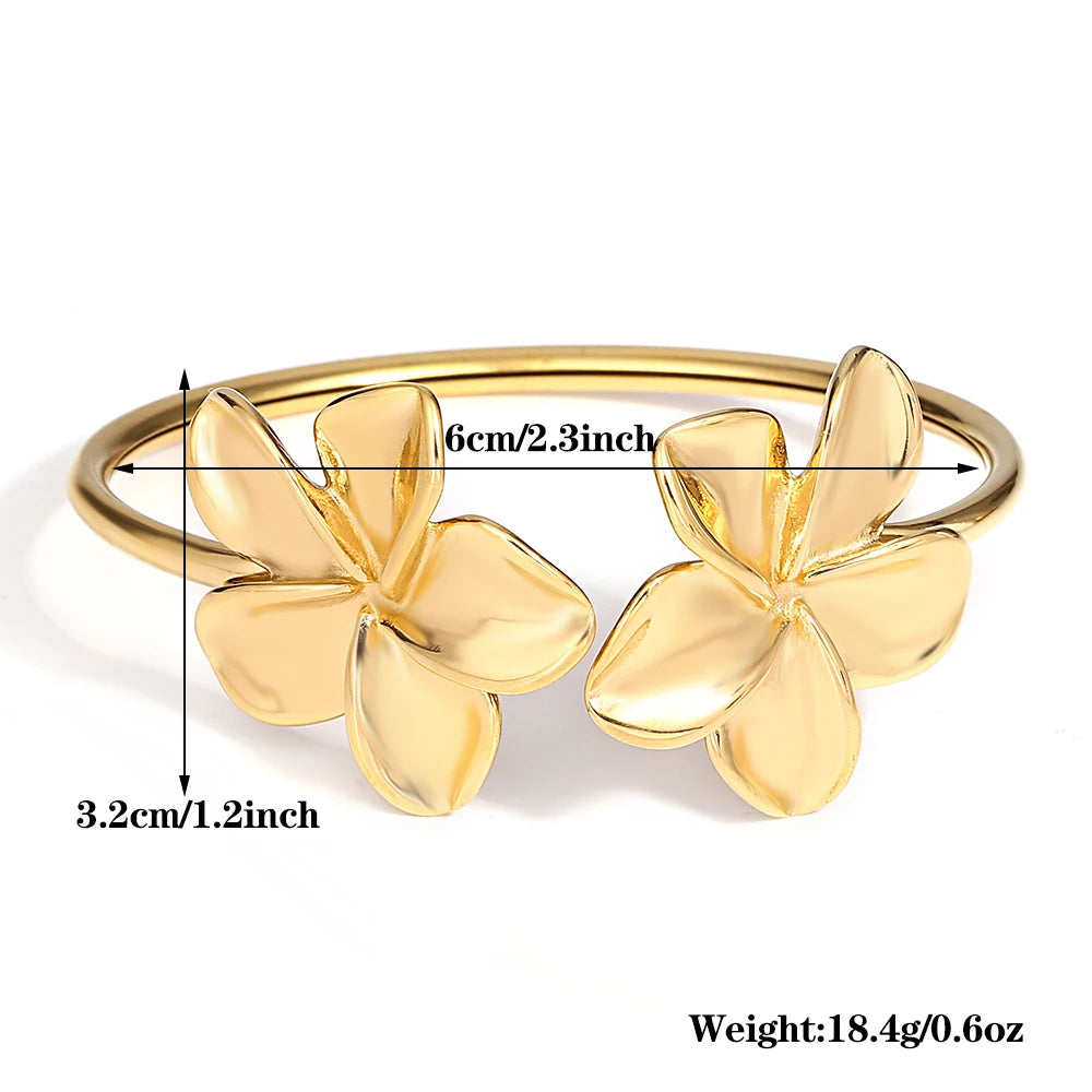 Flower cuff silver and gold plated