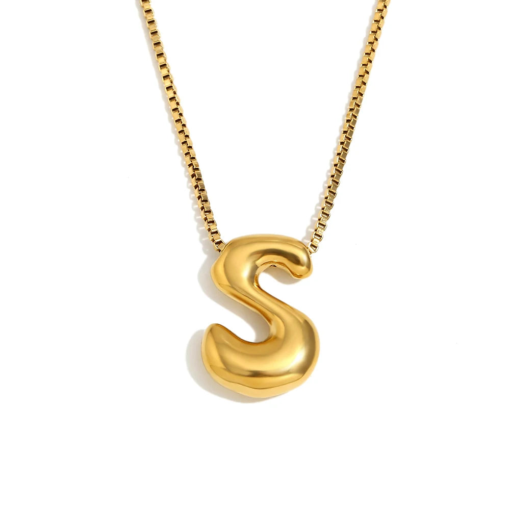 Bubble letter necklace