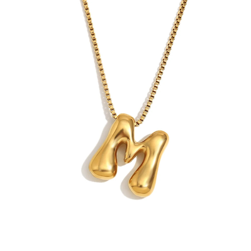 Bubble letter necklace