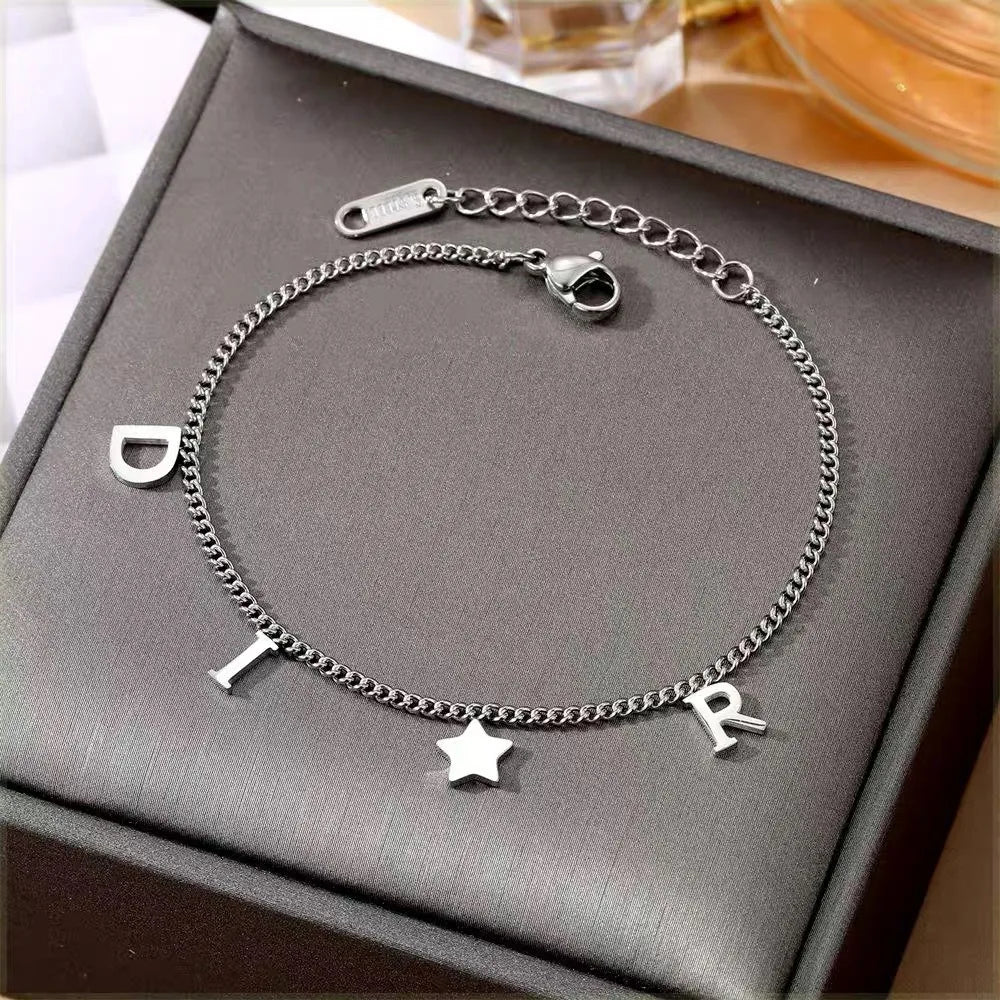 Letter star bracelet