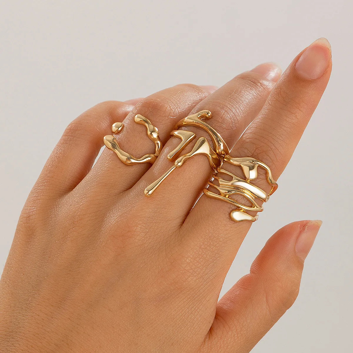 Chunky and vintage gold and silver rings