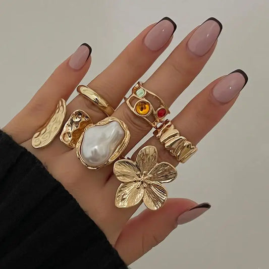 Chunky and vintage gold and silver rings