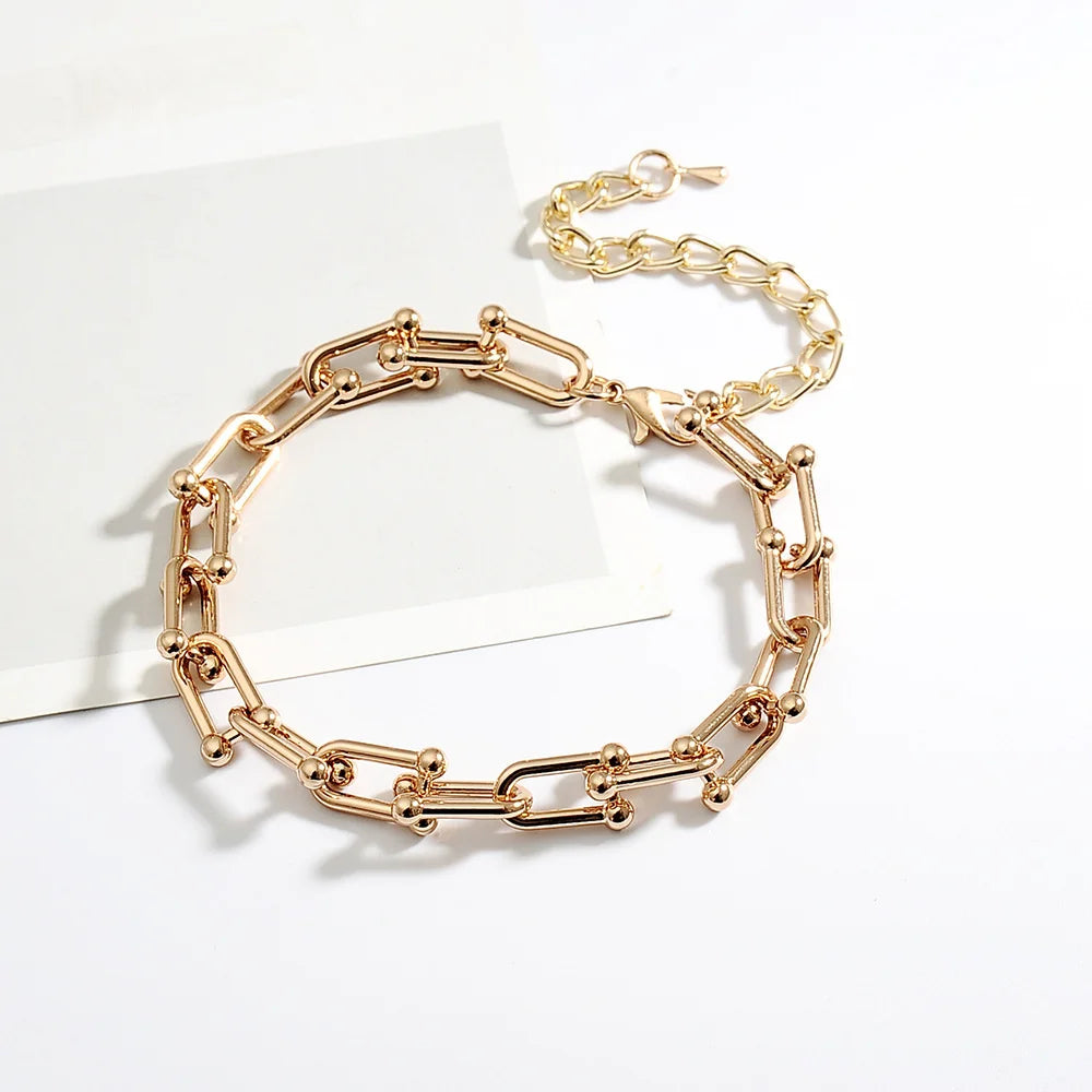 U-Shaped Horseshoe Buckle bracelet and necklace